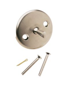 Do it Two-Hole Brushed Nickel Bath Drain Face Plate with Trip Lever