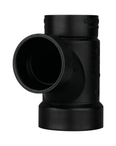 Charlotte Pipe 2 x 1-1/2 x 1-1/2 In. Hub x Hub x Hub Reducing Sanitary ABS Waste & Vent Tee