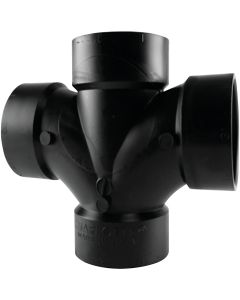 Charlotte Pipe 2 In. All Hub Double Sanitary ABS Waste & Vent Tee