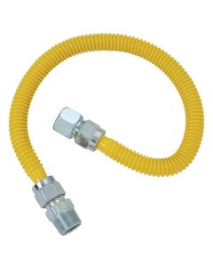 Dormont 5/8 In. OD x 60 In. Coated Stainless Steel Gas Connector, 3/4 In. FIP x 3/4 In. MIP (Tapped 1/2 In. FIP)