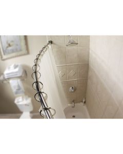 Moen Curved 54 In. To 72 In. Adjustable Fixed Shower Rod in Brushed Nickel