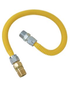 Dormont 5/8 In. OD x 48 In. Coated Stainless Steel Gas Connector, 1/2 In. MIP (Tapped 3/8 In. FIP) x 1/2 In. MIP SmartSense