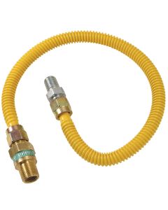 Dormont 1/2 In. OD x 48 In. Coated Stainless Steel Gas Connector, 1/2 In. MIP (Tapped 3/8 In. FIP) x 1/2 In. MIP SmartSense