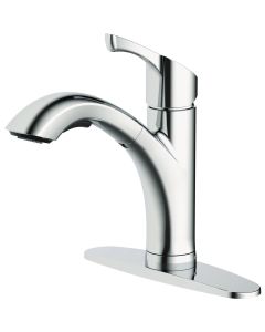 Home Impressions Single Handle Lever Pull-Out Kitchen Faucet, Polished Chrome