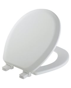 Mayfair Advantage Round Closed Front White Wood Toilet Seat