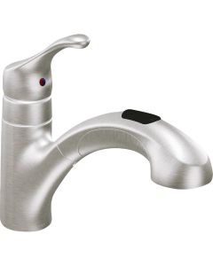 Moen Renzo 1-Handle Lever Pull-Out Kitchen Faucet, Stainless Steel