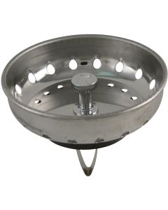 Do it Best Stainless Steel Spring Action Basket Strainer Stopper