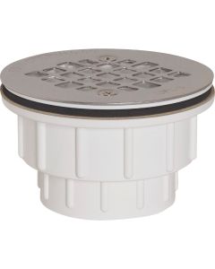 Sioux Chief 2 In. PVC Solvent Weld Shower Drain with 4-1/4 In. Stainless Steel Strainer