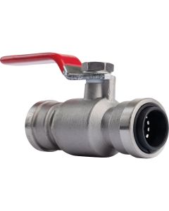 QuickFitting 1/2 In. Push-to-Connect Stainless Steel Full Port Ball Valve