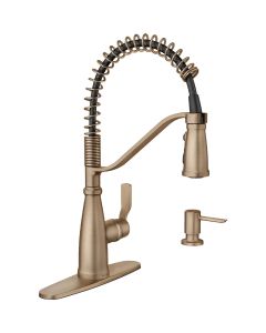 Moen Nolia Single Handle Pull-Down Kitchen Faucet, Bronzed Gold