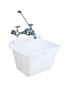 Mustee 12 Gallon 17 In. x 22 In. Wall Mount Utility Tub ( Faucet Not Included)