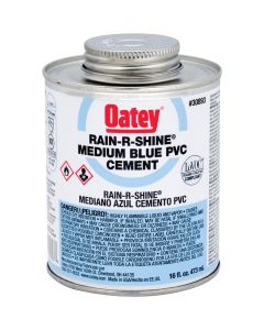 Oatey Rain-R-Shine 16 Oz. Medium Bodied Blue PVC Cement