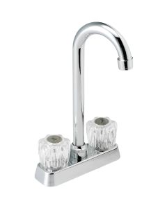 Home Impressions Polished Chrome Round Double Handle Bar Faucet