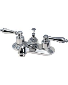 Home Impressions Chrome 2-Handle Lever 4 In. Centerset Bathroom Faucet with Pop-Up