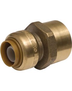 SharkBite 3/8 In. (1/2 in. OD) x 1/2 In. FNPT Reducing Brass Push-to-Connect Female Adapter