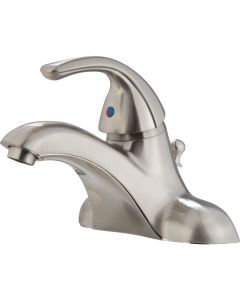 Home Impressions Brushed Nickel 1-Handle Lever 4 In. Centerset Bathroom Faucet with Pop-Up