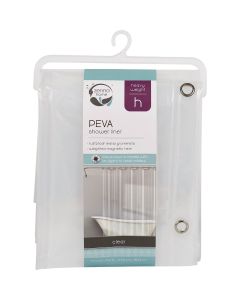 Zenith Zenna Home 70 In. x 71 In. Clear PEVA Heavyweight Shower Curtain Liner