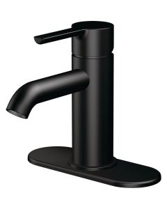 Home Impressions Matte Black 1-Handle Lever 4 In. Centerset Monoblock Bathroom Faucet