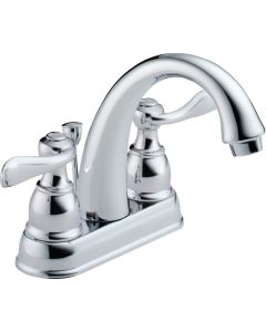 Delta Windmere Chrome 2-Handle Lever 4 In. Centerset Bathroom Faucet with Pop-Up