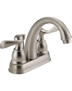 Delta Windmere Brushed Nickel 2-Handle Lever 4 In. Centerset Bathroom Faucet with Pop-Up