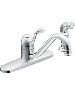 Moen Lindley Single Handle Lever Kitchen Faucet with Side Spray, Chrome