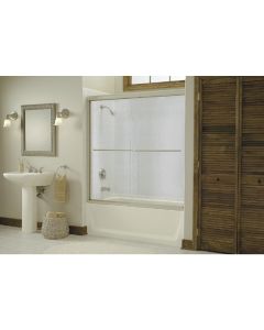 Sterling Finesse 59-5/8 In. W. X 55-3/4 In. H. Chrome Semi-Frameless Clear Glass Sliding Tub Door