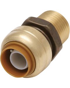 SharkBite 1/2 In. x 1/2 In. MNPT Straight Brass Push-to-Connect Male Adapter