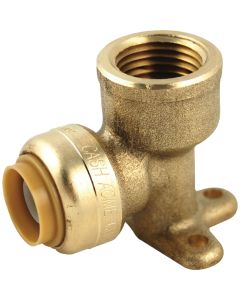 SharkBite 1/2 In. PTC x 1/2 In. FPT 90 Deg. Push-to-Connect Drop Ear Brass Elbow (1/4 Bend)