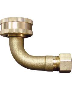 Anderson Metals 3/4 In. GH x 3/8 In. 90 Deg. Dishwasher Brass Elbow (1/4 Bend)