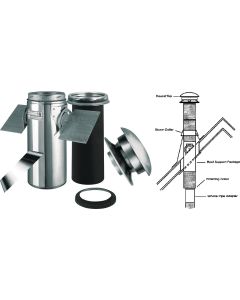 SELKIRK Sure-Temp 6 In. Stainless Steel Pitched Ceiling Chimney Support Kit