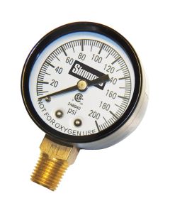 Simmons 1/4 In. MPT Fitting 200 psi Pressure Gauge