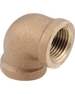 Anderson Metals 3/8 In. 90 Deg. Red Brass Threaded Elbow (1/4 Bend)