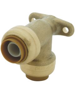 SharkBite 1/2 In. PTC x 1/2 In. PTC 90 Deg. Push-to-Connect Drop Ear Brass Elbow (1/4 Bend)