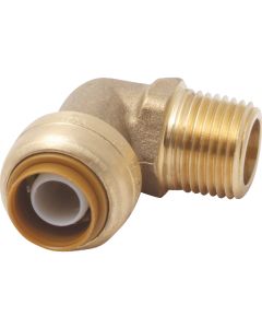 SharkBite 1/2 In. x 1/2 In. Push-to-Connect MNPT Brass Elbow (1/4 Bend)