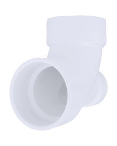 Charlotte Pipe 3 In. x 3 In. x 2 In. Schedule 40 90 Deg. Lowheel Inlet DWV PVC Elbow (1/4 Bend)