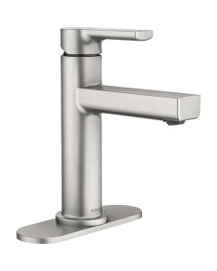 Moen Rinza Spot Resistant Nickel 1-Handle Lever 4 In. Centerset Bathroom Faucet