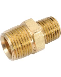 Anderson Metals 1/4 In. x 1/8 In. Reducing Hex Red Brass Nipple