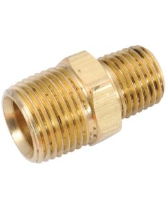 Anderson Metals 3/8 In. x 1/4 In. Reducing Hex Red Brass Nipple