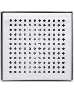 B&K 4 In. Square Shower Drain Zero Pattern Chrome