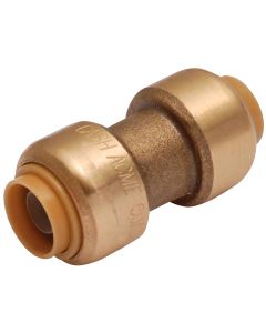 SharkBite 3/8 In. (1/2 In. OD) Push-to-Connect Straight Brass Coupling