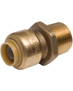 SharkBite 3/8 In. (1/2 In. OD) x 1/2 In. MNPT Reducing Brass Push-to-Connect Male Adapter