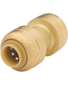 SharkBite 1/4 In. (3/8 In. OD) Push-to-Connect Straight Brass Coupling