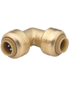 SharkBite 1/4 In. (3/8 In. OD) x 1/4 In. (3/8 In. OD) 90 Deg. Push-to-Connect Brass Elbow (1/4 Bend)