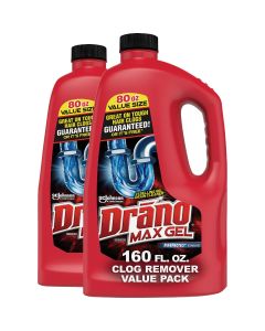 Drano 80 Oz. Max Gel Clog Remover (2-Pack)