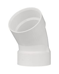 Charlotte Pipe 1-1/4 In. Schedule 40 45 Deg. Short Radius DWV PVC Elbow (1/8 Bend)