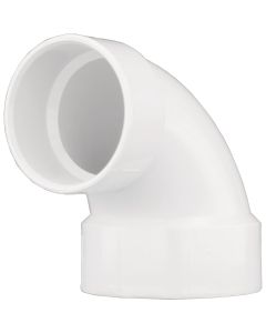 Charlotte Pipe 4 In. x 3 In. Schedule 40 90 Deg. PVC Reducing Closet Bend DWV PVC Elbow (1/4 Bend)