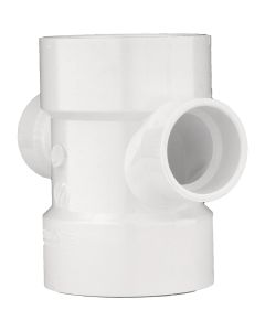 Charlotte Pipe 3 In. X 2 In. Reducing Double Sanitary PVC Tee