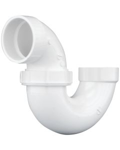 Charlotte Pipe 2 In. White PVC P-Trap with Union