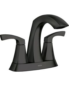 Moen Lindor Matte Black 2-Handle Centerset Bathroom Faucet