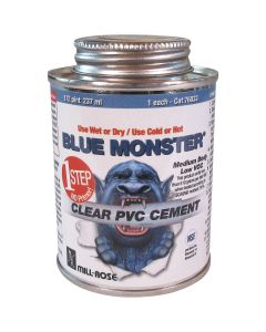 BLUE MONSTER 4 Oz. Weatherproof 1-Step Clear PVC Cement